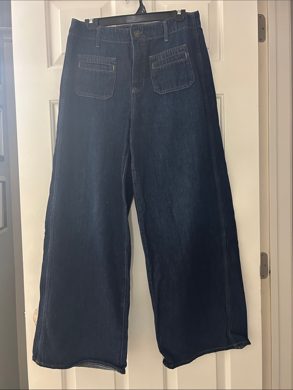 Wide Leg Baggy Dark Blue Denim Jeans